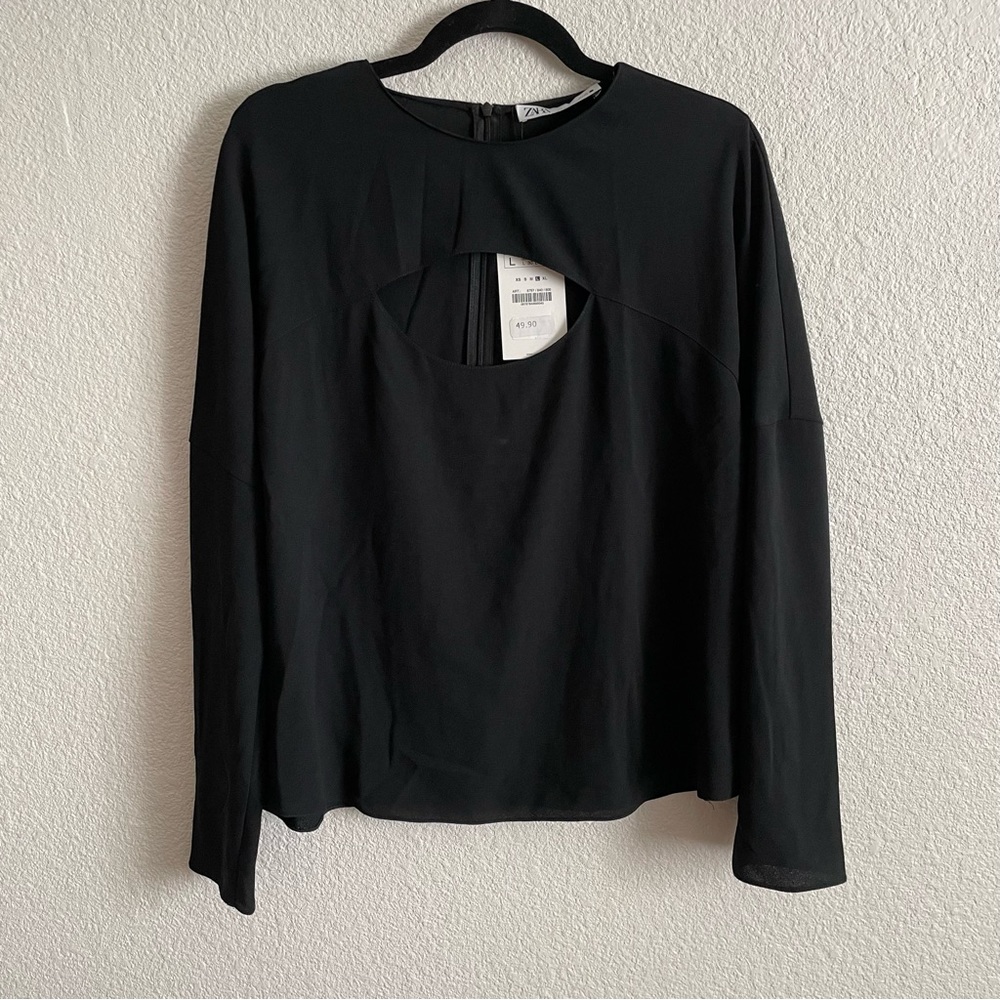 NWT Zara Cutout Top Blouse Size L